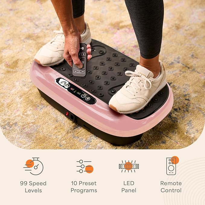 Lifepro HexaPlate Lite Vibration Plate Exercise Machine with Magnetic Acupoints - Full Body Vibration Platform for Beginners and Recovery - Lymphatic Drainage Massager for Muscle Toning and Fitness
