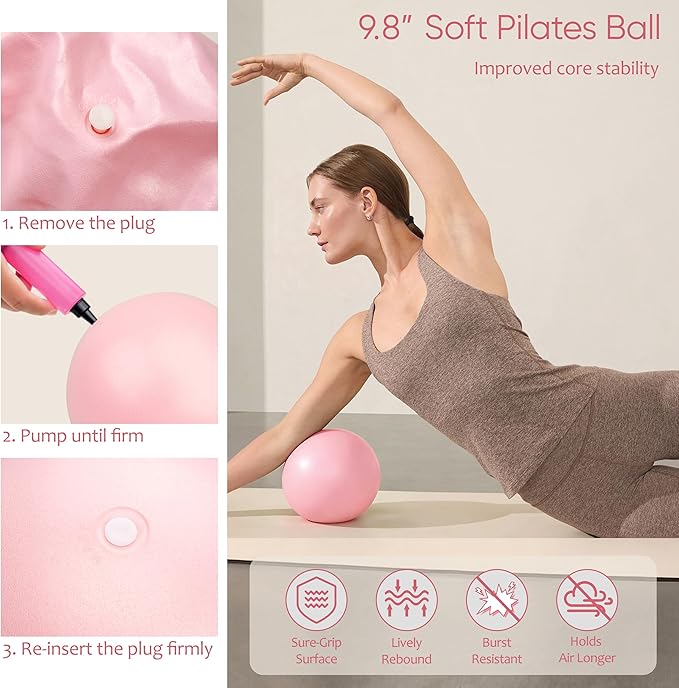 Pilates Kit, Home Pilates Workout Kit for Women, Pilates Equipment with 14.5" Pilates Ring and Ball, Resistance Bands, Ankle Weights, Sliders & Grip Socks Accessories for Starter Home Workouts