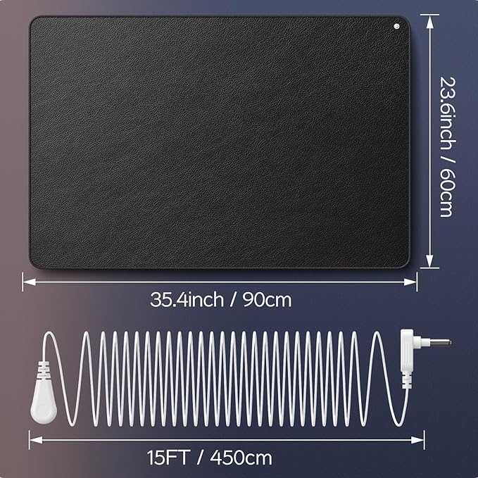 Yoga Grounding Mat, Foot Therapy,Twin/Full Bed-end Foot Mat, 35.4x23.6 inches Grounding Pad for Bed, Boost Energy, Improve Sleep, Reduce Anxiety