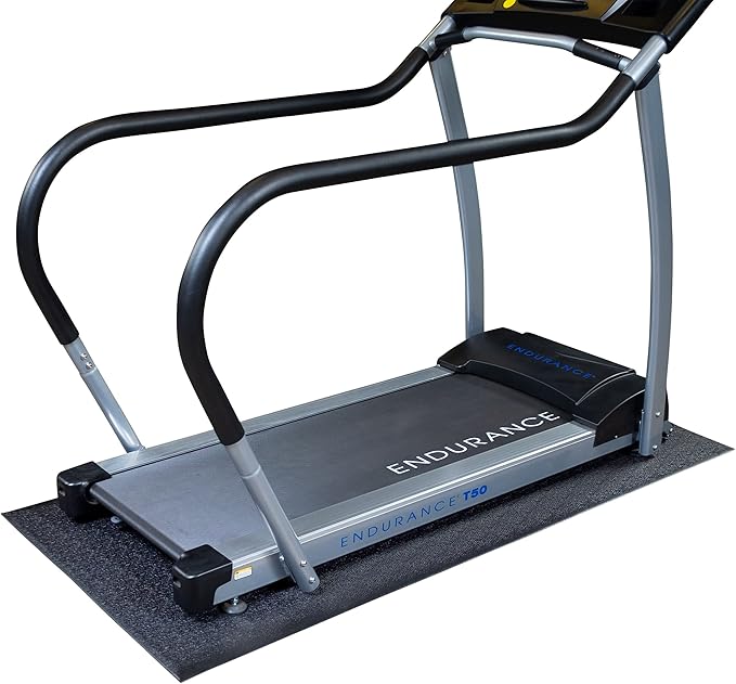 Body-Solid Long Vinyl Heavy Duty Exercise Equipment Mat (RF36T) for Use on Carpet, Hardwood Floors, Concrete & More - Perfect for Treadmills, Bikes & Other Home Gym Equipments, 36x78 in