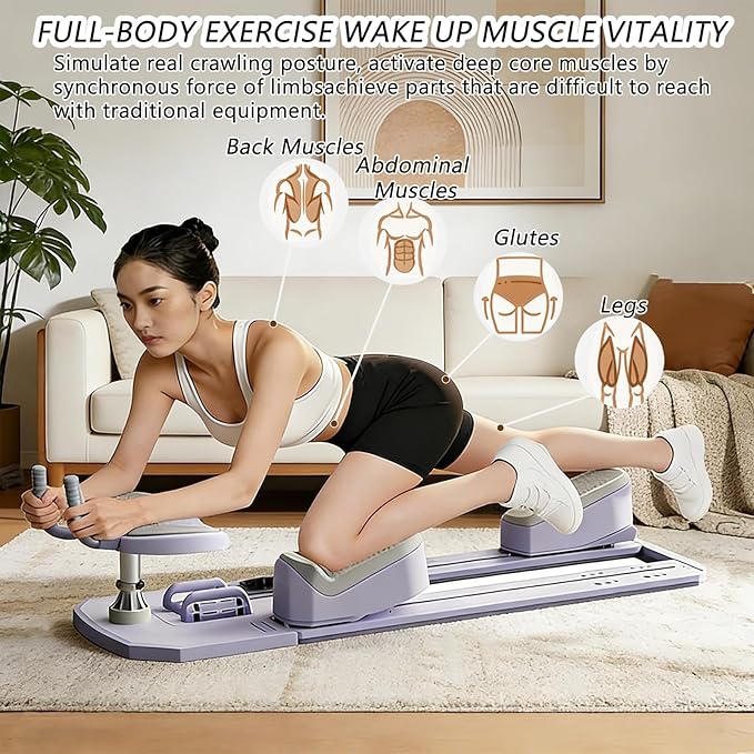 Spine Twist & Stretch Trainer, Crawling Exercise Machine with LED Counter, 3 Adjustable Height, 70cm Low-Impact Exercise, 230kg Capacity,Home Waist Trimmer Leg Flexibility Trainer