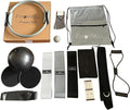 14 pc Complete Pilates set: 15" Pilates Ring, small Ball, Fabric Resistance Bands, Figure 8 Band, Elastic band, Stretching strap, Massage ball, Pilates grip socks, Gliding discs, Drawstring bag