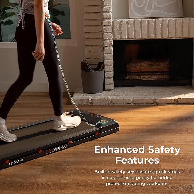 Sunny Health & Fitness Wi-Fi Smart Treadmill Walking Pad with Shock Absorption Cushioning, Home Fitness Cardio Equipment with SunnyFit App Access - Compact Foldable, Auto Incline, Under Desk Optional