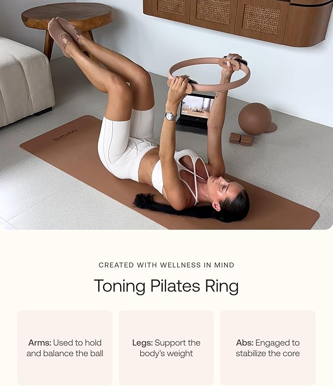 BetterMe Toning Pilates Ring – Magic Circle Pilates Ring for Strength & Flexibility – 15 Inch Fitness Ring for Home Pilates & Yoga Workouts
