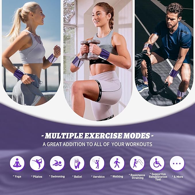 Ankle Weights for Women Wrist Weights Set of 2 (1 lb/2 lb Each) Adjustable Arm Leg Weight for Womens Men Suitable for Walking Swimming Running Pilates Yoga Gym