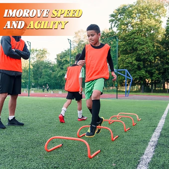 6 Pack 6'' Speed Agility Training Hurdles - Detachable Agility Training Hurdles, Speed Training Agility Hurdles, Speed and Agility Training Equipment for Athletes, Soccer, Basketball Training