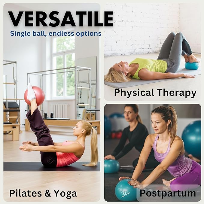 ProBody Pilates Small Exercise Ball - 9 Inch Workout Ball for Stability, Barre, Yoga, Core & Physical Therapy