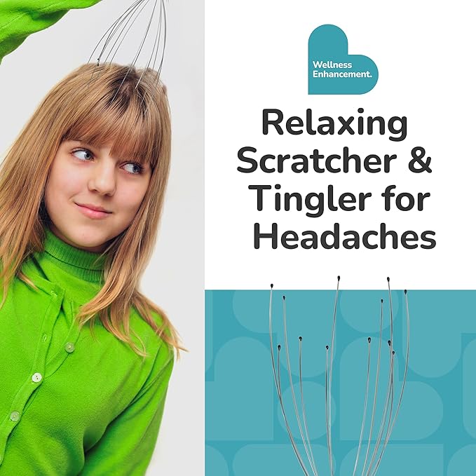 BioSwiss Scalp Massager, Handheld Head and Temple Massage Tool for Relaxation and Hair Stimulation