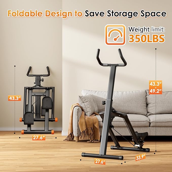SogesHome Folding Stair Stepper Machine for Home Gym Exercise, Indoor Stepper Climber Machine with Adjustable Handlebar & Pedals, Full Body Vertical Cardio Fitness Workout Equipment, Black