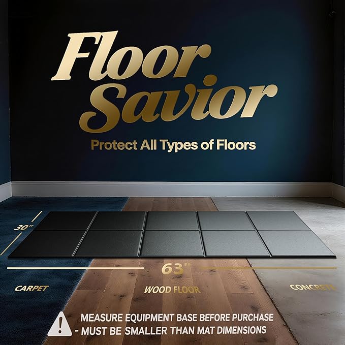 Foldable Treadmill Walking Pad Mat for Carpet Floors,67" x 30" 6mm Thick Treadmill Mat for Hardwood Floor,Indoor Exercise Stationary Bike,Elipitial, Gym Equipment, Noise Shock Absorption