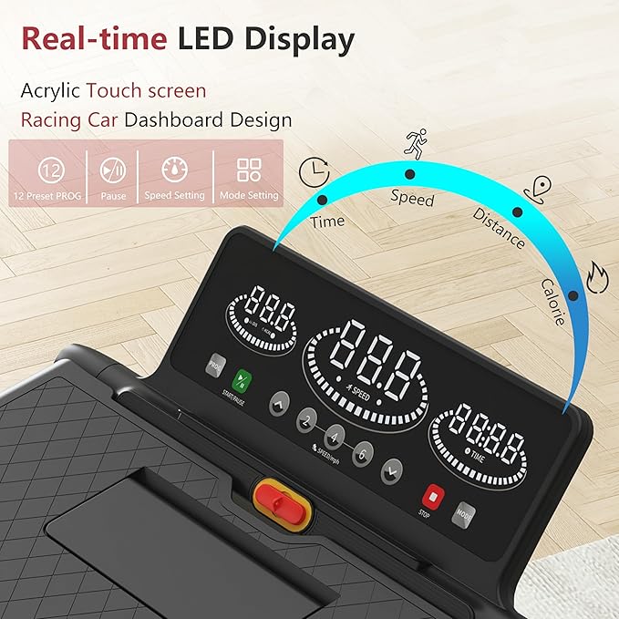 Treadmill with Incline, 3 in 1 Under Desk Treadmill Walking Pad with Removable Desk Workstation 3.5HP Foldable Compact Walking Treadmills for Home Small Office with Wristband Remote Control