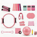 Pilates Kit for Women, Pilates Equipment Set for Home Workout with 14.5" Pilates Ring and Ball, Resistance Bands, Adjustable Ankle Wrist Weights, Core Sliders, Grip Socks & Carry Bag