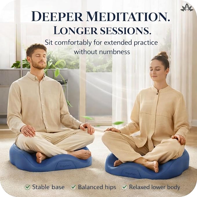 Ergonomic Zen mind Meditation Cushion, Memory Foam, Portable Design with Handle, Pressure Dispersing Support for Meditation, Mindfulness & Posture Alignment