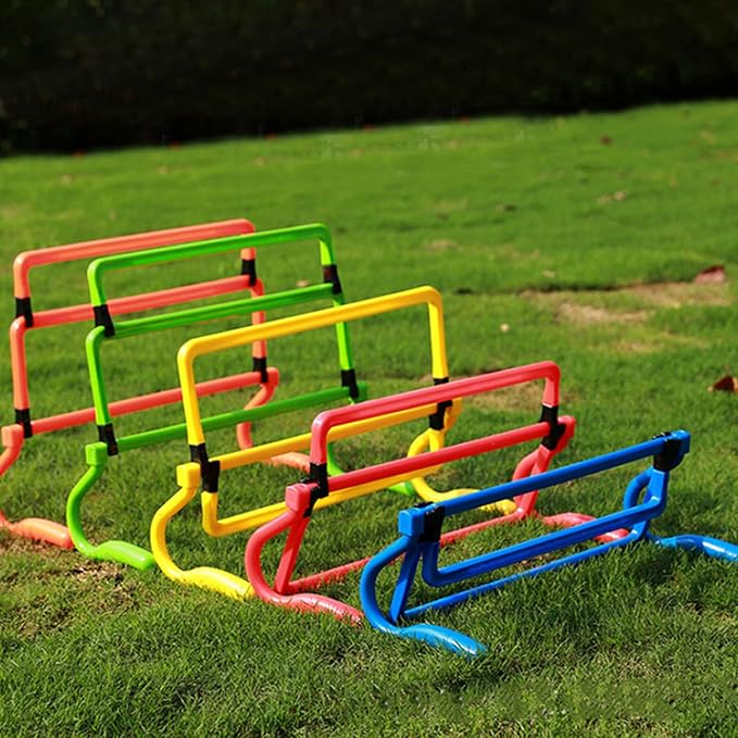 5Pcs Football Soccer Training Adjustable Hurdles Agility Speed Training Equipment Orange Height Adjustable Design for Agility Drills Speed Enhancement and Athletic