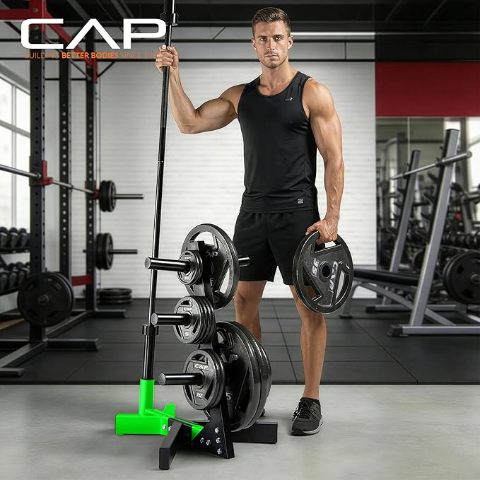 Cap Barbell Olympic Plate Tree Storage Rack, Multiple Colors