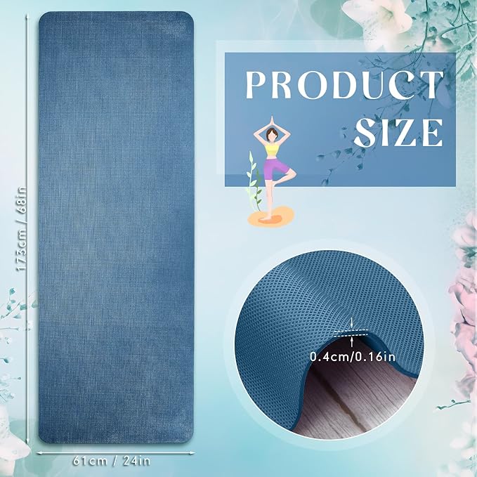 Timgle 12 Pack Yoga Mat Bulk, 4mm Thick Extra Long Sports Mat Anti Slip Tear Resistant Yoga Exercise Set for Fitness Stretching Home Workout Gym and Studio