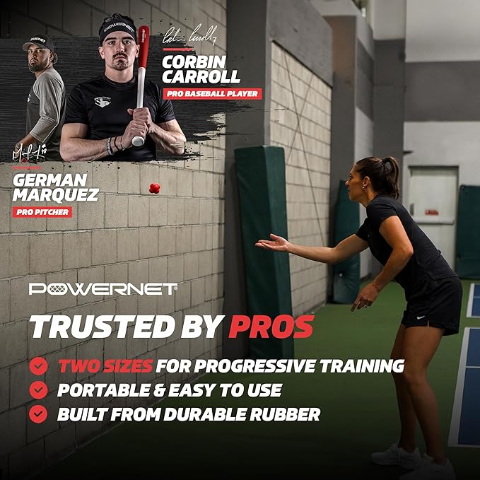 PowerNet Reaction Balls, Reflex & Agility Trainer, Hand-Eye Coordination Training, Reaction Speed Training Equipment, Baseball Softball Soccer and Boxing Reflex Ball Sports Equipment, 2 Sizes