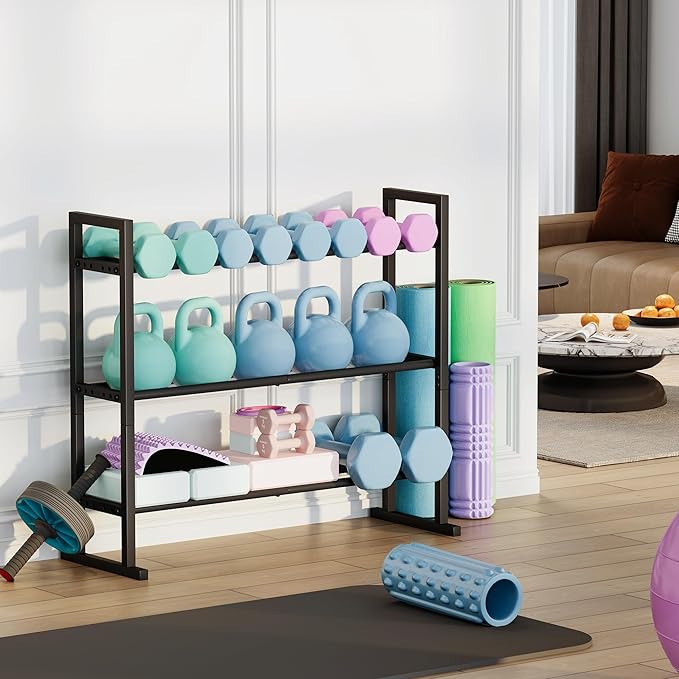 Dumbbell Rack, Adjustable weight Rack Stand, Extended Base Weight Storage for Home Gym, Space-Saving Fitness Equipment Organizer