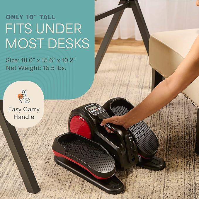 Lifepro AutoGlide Under Desk Elliptical Exercise Machine – Quiet Elliptical Machine for Home or Office – Portable Leg Exerciser While Sitting – Seated Pedal Exerciser for Seniors & Adults