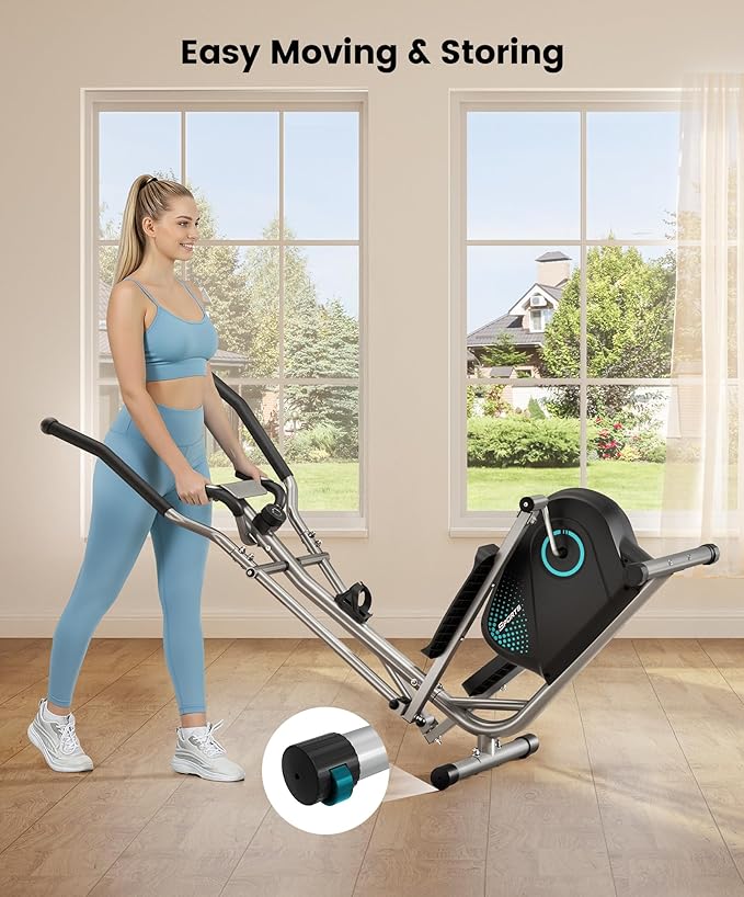 THERUN Elliptical Exercise Machine, Ultra-Quiet Elliptical Machine for Home, 6KG Flywheel Elliptical Trainer, 16 Resistance Levels Elliptical Training Machines w/Pulse Sensor, LCD Monitor