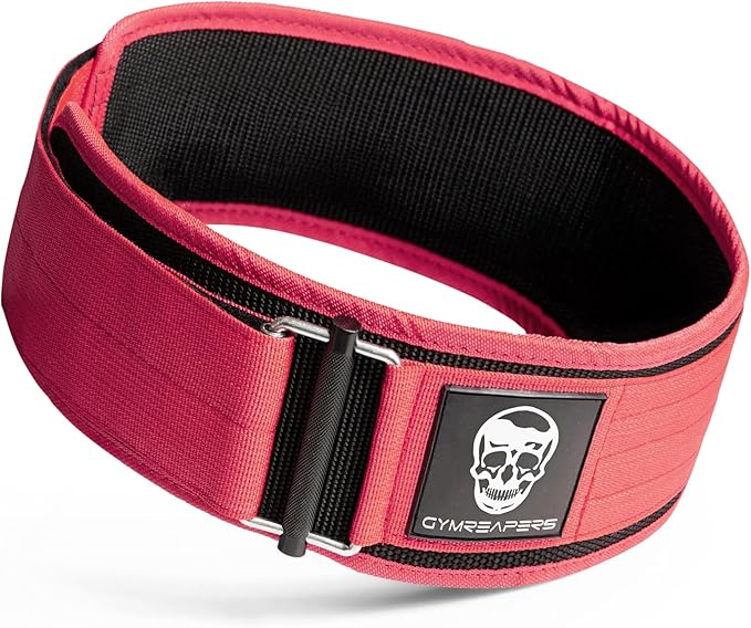 Gymreapers Quick Locking Weight Lifting Belt for Men Gym Belt for Powerlifting Deadlift Belt with 4 Inch Neoprene Metal Buckle Back Support Weightlifting Belt Women