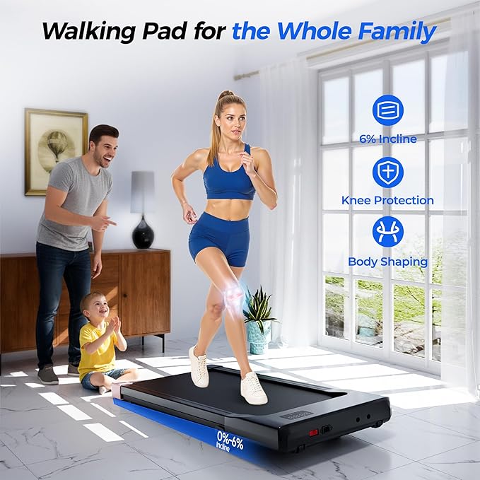 SupeRun Walking Pad with Incline, Under Desk Treadmill, 3 in 1 Portable Treadmills for Home with Remote Control LED Display, 2.5 HP Quiet Mini Treadmill for Office Home Use, 300 Lbs Capacity