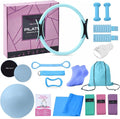 Home Pilates Kit Pilates Equipment Set, Better Yoga Pilates Essentials Kit for Women with 14.5" Pilates Ring, Ball, Resistance Bands, Ankle Weights, Dumbbells, Sliders, Stretch Band, Yoga Strap Socks