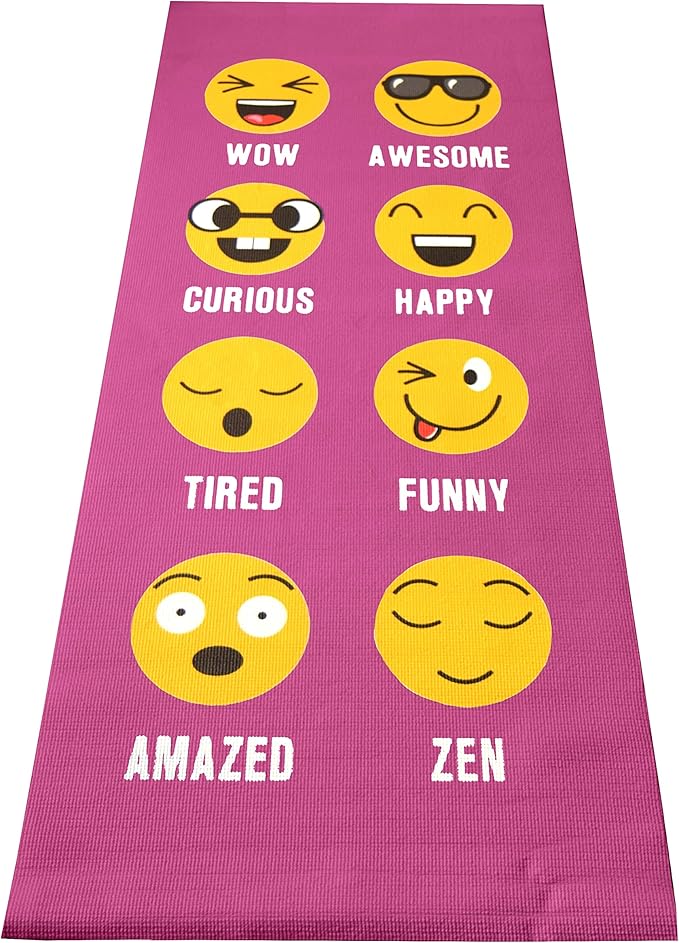 Bean Products Yoga Mat for Exercise - Non Slip Thick Comfortable Workout Floor Mat for Adults and Kids - Eco Friendly Foldable Yoga Mat for Yoga, Pilates, Gym and Stretching