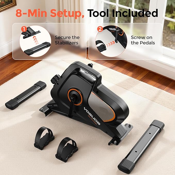 YOSUDA Under Desk Bike Pedal Exerciser - Magnetic Mini Exercise Bike, Desk Pedal Bike for Home/Office Workout