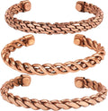 Touchstone copper bracelets | gift for men women |adjustable 100% pure solid real magnetic jewelry | handmade bracelet set combo | rope braided tibetan bangles.