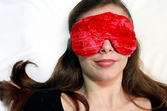Handmade Weighted Sleep Eye Mask Yoga Pillow - Flax Seed Fill - Unscented - Cherry - TEMF-CH