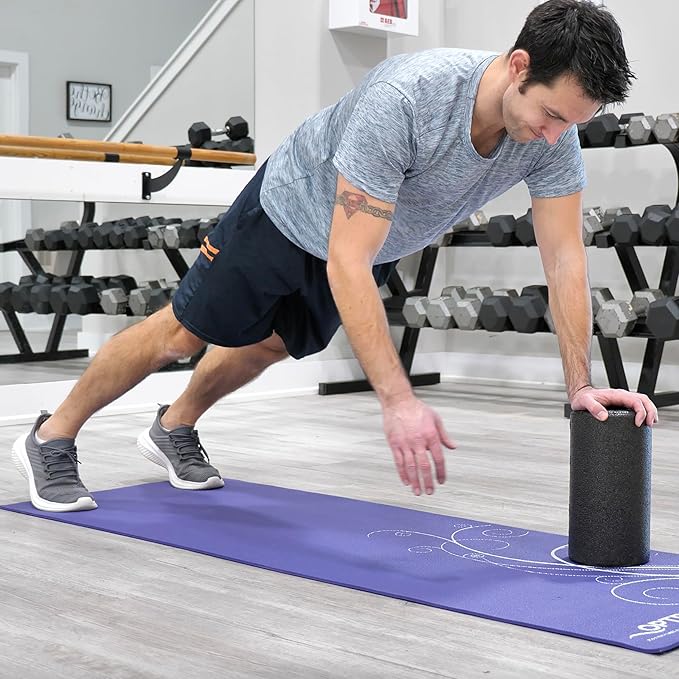 OPTP AXIS Firm Foam Roller, High Density Foam Roller for Physical Therapy, Yoga, Pilates, Fitness Exercise and Sports Training (Black, 12" X 6" Round)