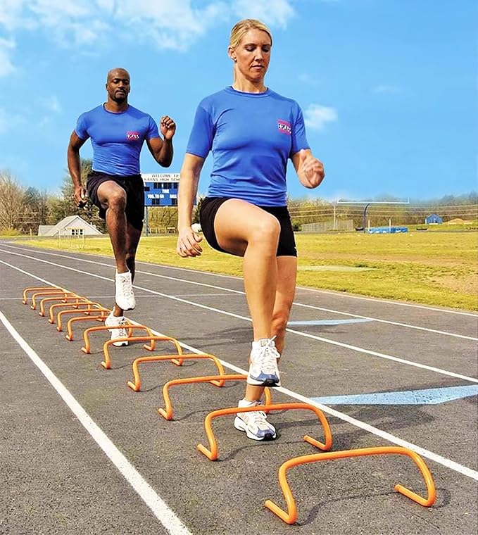 Soccer Training Agility Hurdles, 5 Pack Different Height Mini Speed Hurdles with Carry Strap, Portable Workout Jumping Hurdles Obstacles Bar