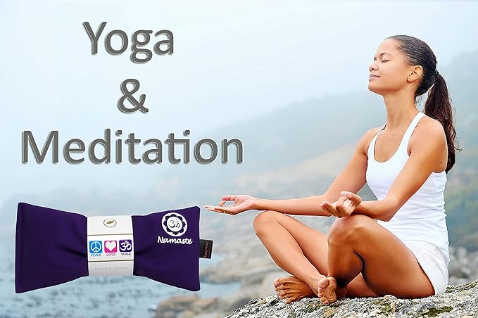 Lavender Eye Pillows - Yoga Eye Pillows Namaste Hot Cold Aromatherapy for Stress, Meditation, Spa, Relaxation Gifts - Made in USA by Happy Wraps - Set of 4 - Pink Cotton
