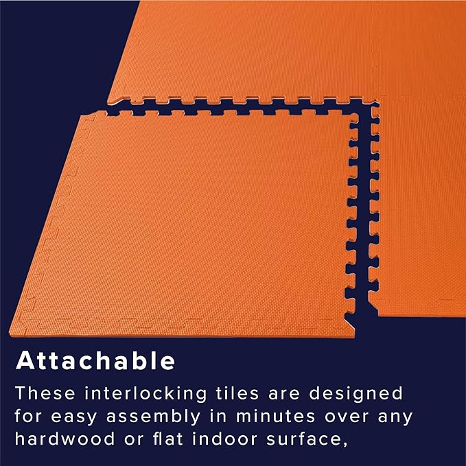 We Sell Mats 3/8" Thick Multipurpose EVA Foam Exercise Floor Mat, Interlocking Tiles, Anti-Fatigue for Home or Gym