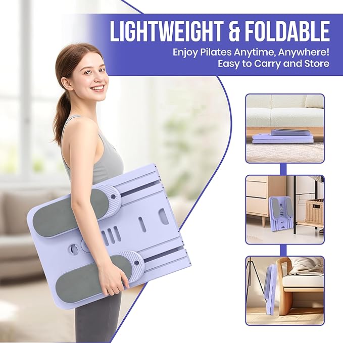 Pilates Board - Upgraded Foldable Pilates Reformer Set for Home Workout | Multifunctional Portable Reformer Pilates Machine