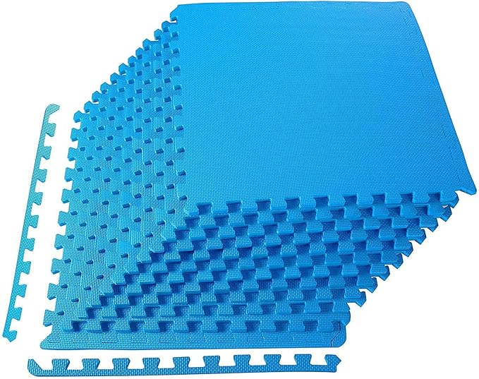 Elevon Puzzle Exercise Gym Flooring Mat, EVA Interlocking Foam Tiles Workout Mat for Home Gym, Fitness Equipment, MMA, Gymnastics, Shock-Absorbing Exercise Mat, Multi-Color