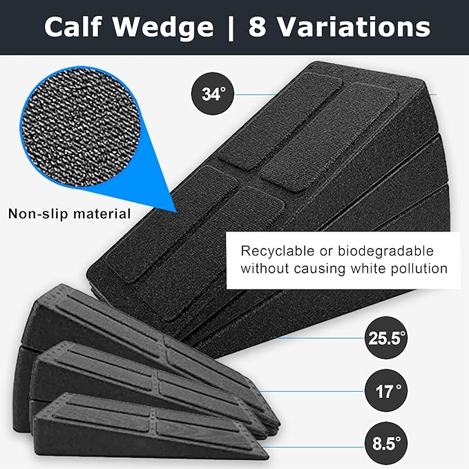 BAM Athletica Slant Boards for Exercise – Adjustable Wooden Calf Stretcher Incline Board for Calf Stretching, Squats, Physical Therapy, Plantar Fasciitis, Knee, Foot & Ankle Rehab, Velour Slant Board