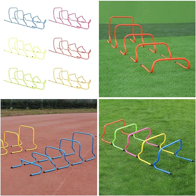 Adjustable Athletic Speed Training Hurdles Jumping and Speed Training Fitness Hurdles for Basketball Soccer Set of 5