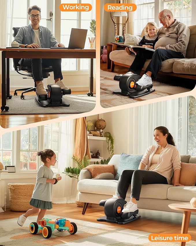 YOSUDA Under Desk Elliptical Electric, Elliptical Machine for Seniors,Fully Assembled Seated Pedal Exerciser with Remote Control with Free Footstraps & 10 Adjustable Speeds