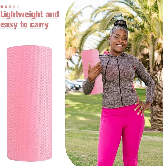Versatile Yoga Roller Half- Tool Lightweight Foam Roller for Back and Lumbar Massage Training Posture Improvement Sakura Pink 30x6.3cm