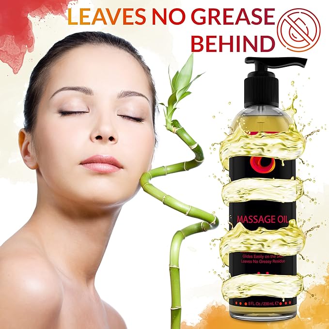 Body Massage Oil: Massage Oil for Massage Therapy, Premium Massaging Oil-Lush Vanilla Scent with Jojoba & Coconut, Therapeutic Oil 1Bottle, 8 fl oz