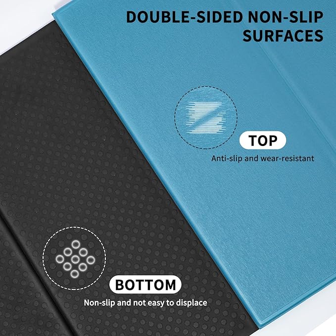 Foldable Yoga Mat Extra Thick & Large (74" x 31.5" x 0.32"), Double-Sided Non Slip & Lightweight Fitness Mat, 8mm Thick Wide Exercise Mats for Woman Man Kids, Portable Workout Mats for Travel, Studio or Home Use