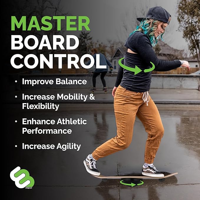 Whirly Board Agility and Balance Board Trainer with Stabilizing Ring - Balance Board Sports Trainer for Kids and Adults