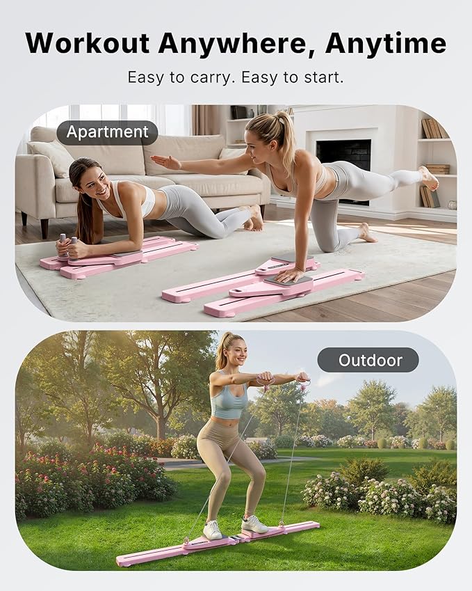 MERACH Pilates Board, Multifunctional Abdominal Plate, Detachable Ab Trainer Machine with Anti-Slip and Quiet Design, Portable Pilates Reformer for Core Workouts, Home Gym Equipment for Women