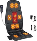 SLOTHMORE Back Massage Chair Pad, Back Massager with Heat for Pain Relief, Chair Massager for Full Body Massage, Deep Tissue Vibration Massger with 2 Adapters, Chair Massager for Office and Recliner