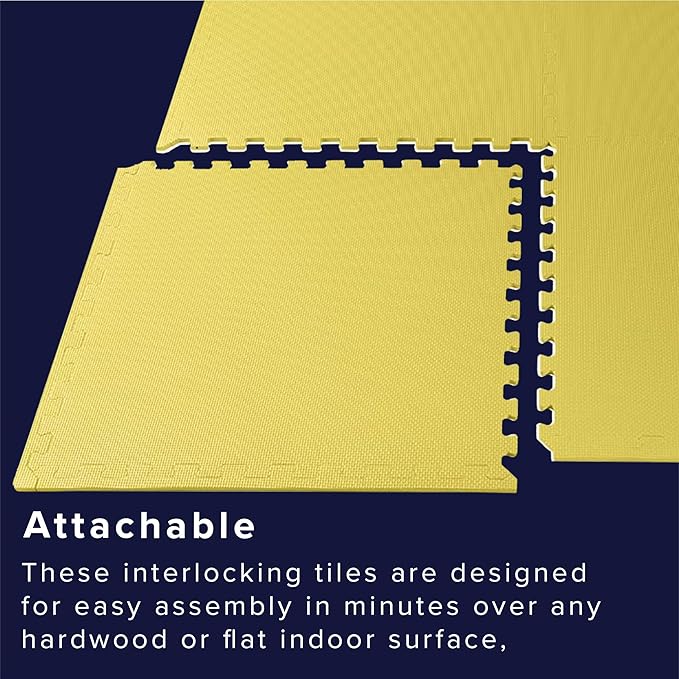 We Sell Mats 3/8" Thick Multipurpose EVA Foam Exercise Floor Mat, Interlocking Tiles, Anti-Fatigue for Home or Gym