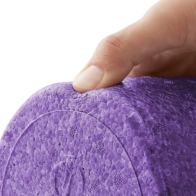 Philosophy Gym 18" High-Density Foam Roller for Exercise, Massage, Muscle Recovery - Round, Purple