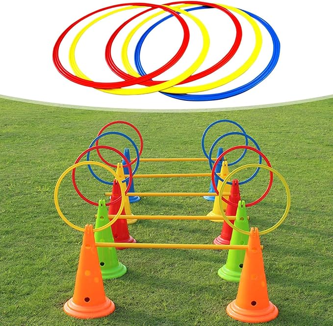 Agility Training Rings Sturdy Practical Multipurpose Portable Home Gym for Athlete Kids Soccer Trainer Badminton Sports, 30cm 5 Pieces