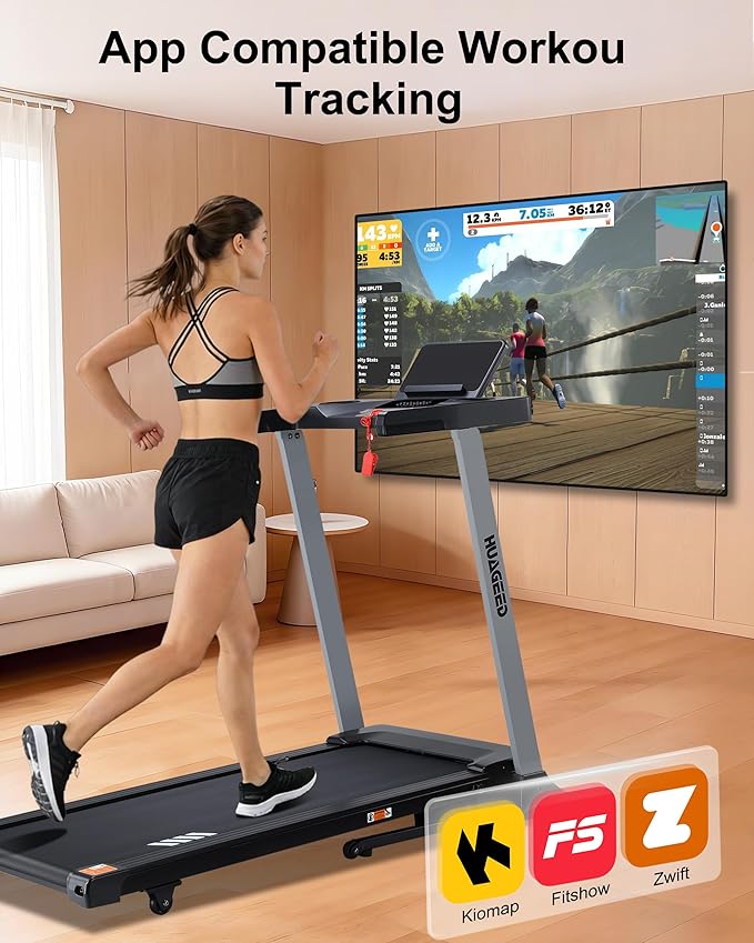 Treadmills for Home, 15-Level Auto Incline, 17.32" Wide Belt, 3.0HP, 0.6–10 MPH, 300 lb Capacity Folding Running Machine, 40 Preset Programs